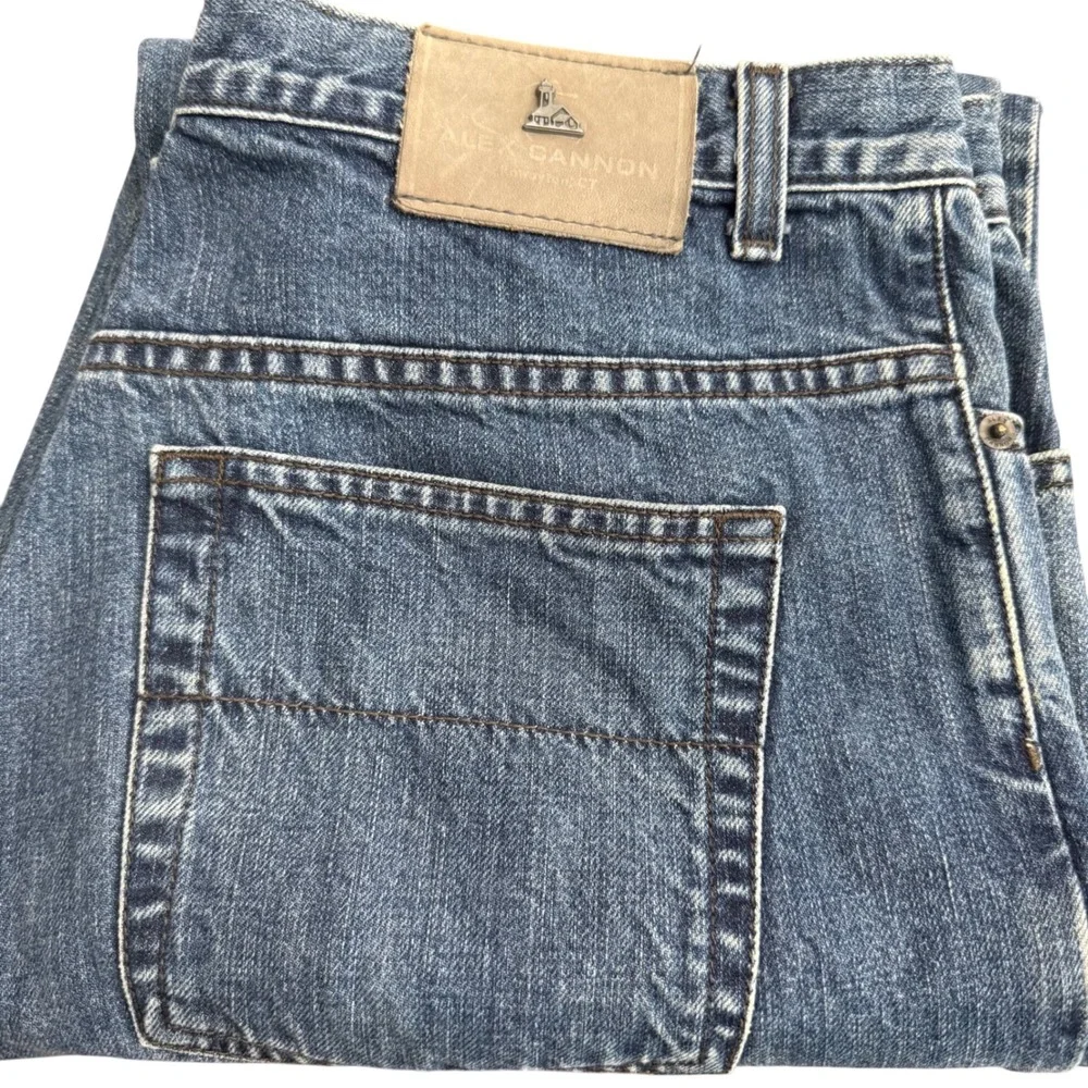 Alex‎ Cannon Mens Jeans Blue Wash Denim Straight Leg Size 32x32